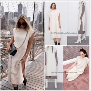 Zara Fuzzy Sweater Vest Dress With Side 
